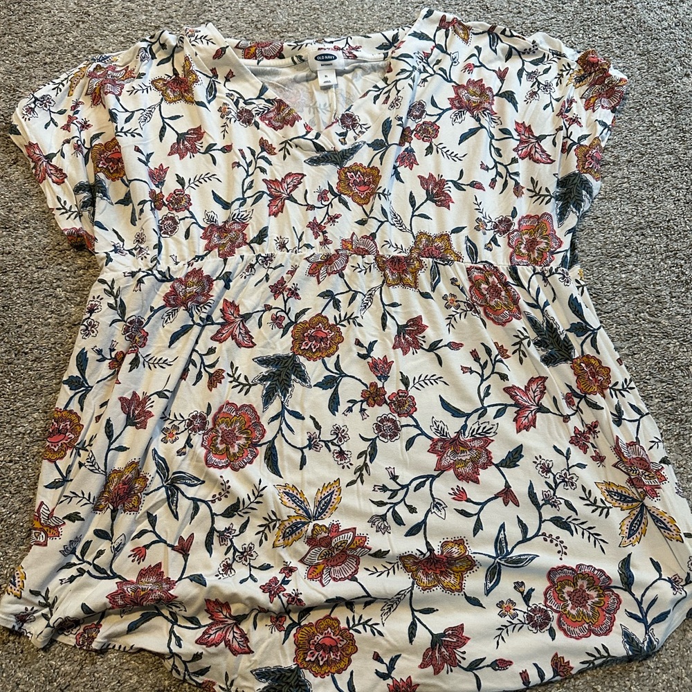 Maternity cap sleeve cotton maternity shirt - size xl